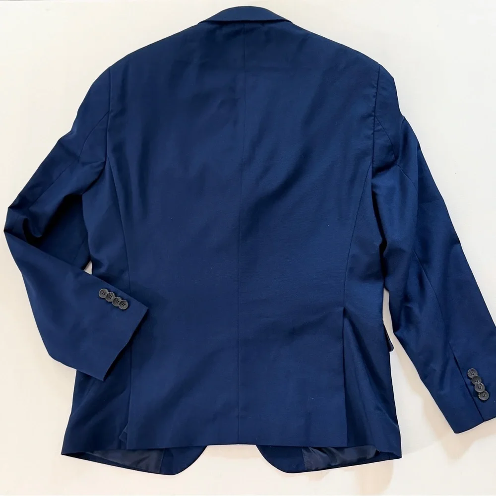 Kenneth Cole Techni-cole Suit Jacket Royal Blue men petite 38S medium